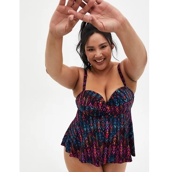 TORRID Multi Ikat Tankini & High Waisted Swim Set - Picture 3 of 10